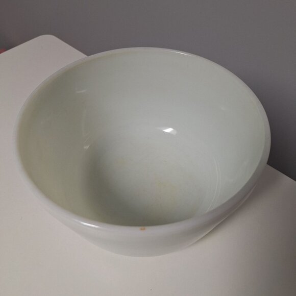 Vintage Ribbed Hamilton Beach Mixing Bowl 9 x 5 White Glass Milk - Picture 3 of 5